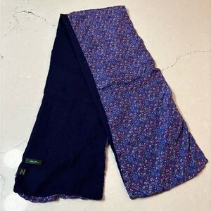 Silk Wool Scarf - Vintage Quiet Luxury Resort Blue Red Pattern Color Plus